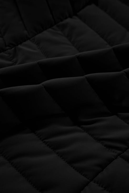 Plush Collared Quilted Zipped Puffer Vest